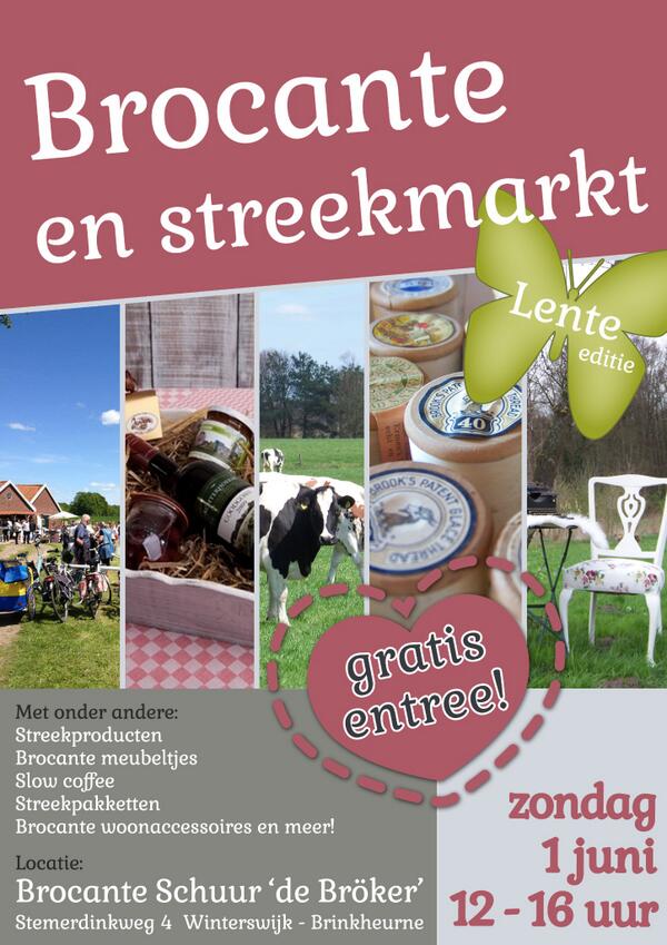 Er zijn nog enkele plekken vrij voor #brocante aanbieders op de #BrocanteenStreekmarkt op 1 juni in Winterswijk.