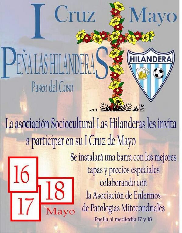 JuanmaLara2's tweet photo. I Cruz de Mayo Hilandera del 16 al 18 de Mayo . Os esperamos http://t.co/TEJuzQ1f8X