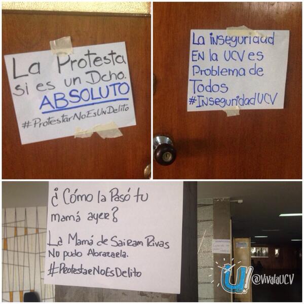 ElUniversal's tweet photo. 9:04 am Estudiantes de Derecho #UCV exigen la liberación de los estudiantes detenidos #12M http://t.co/ke76rGFUbO (vía @VivaLaUCV)