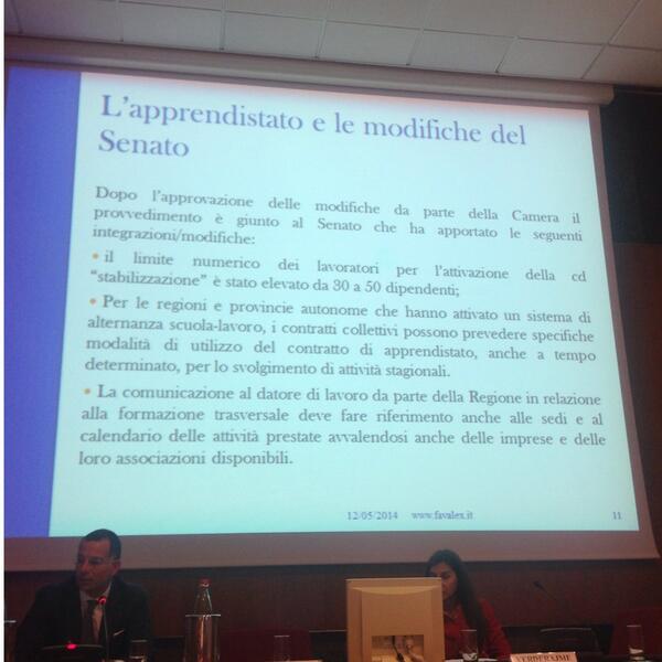 SportelloStage's tweet photo. #Fava: le regioni sono già molto avanti in tema di #apprendistato. #convegnostagelavoro http://t.co/2Q3JqaiVB4