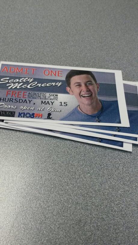 k105dudewalker's tweet image. RT  for another chance at a 4 pack of tickets to see Scotty McCreery!   Winner announced soon!