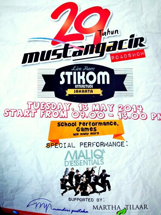 Jgn lupa yaa <a href="/DessentialsTeam/">D'essentials Team</a> besok datang ke STIKOM InterStudi (Wijaya, Panglima Polim) <a href="/mustang88fm/">Mustang 88 FM</a> #Mustang29th :D