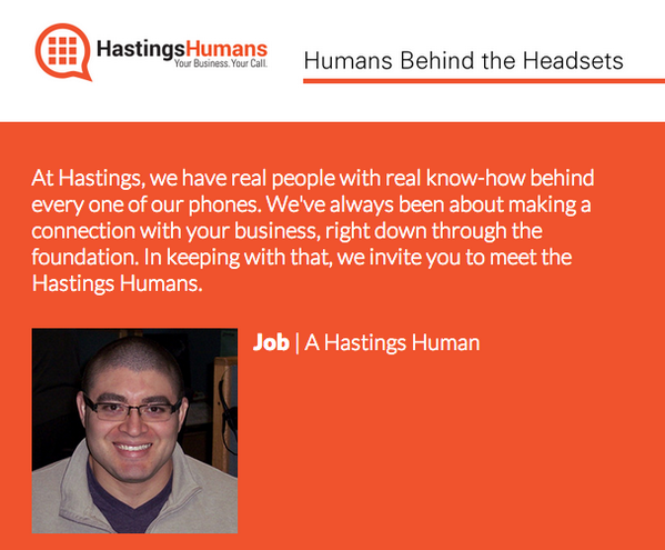 HastingsHumans's tweet photo. Check out this week's Human Behind the Headsets tab: http://t.co/all4AEOT64 #HumansHelpHumans http://t.co/QQ4qciSYsC