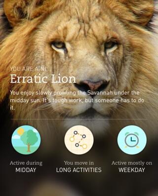 pascaniady77's tweet photo. I'm a(n) Erratic Lion.

Find your activity spirit animal with Breeze
http://t.co/oiWT7BGud0 http://t.co/FSMNYzNOti