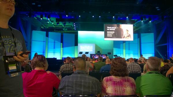AskSumlar's tweet photo. Waiting for the keynote to start.  What surprises await? #msteched http://t.co/aMYPawU8Dr