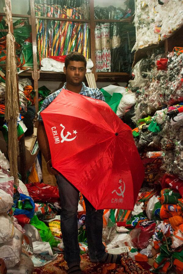 #Loksabha2014 party flags, political umbrellas and other electoral paraphernalia bit.ly/1olKs7n