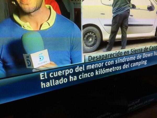 JotDownSpain's tweet photo. El de Noticias Cuatro también rotula en Telecinco: "hallado HA cinco kilómetros" (vía @mrdidz) http://t.co/9kGYy1QZvd