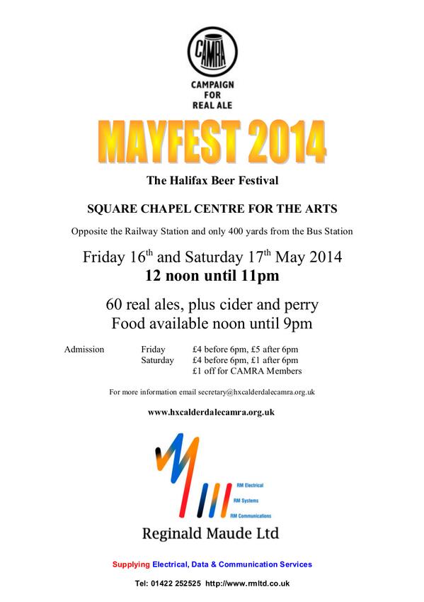 Here at the brewery we're really looking forward to showcasing 3 of our beers at Halifax Mayfest THIS WEEKEND!