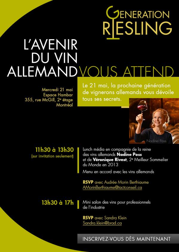 Génération Riesling à l'Espace Hambar mercredi le 21 Mai. #Baden #Rheingau #Nahe