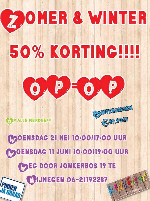 Big sale bij Kidsfirst!