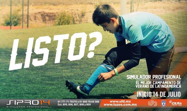 ART_UFD's tweet photo. El mejor curso de verano de Latinoamérica llega a la @unifutbol se parte de una experiencia inolvidable #SiPro2014 http://t.co/Jgo5Te6thF