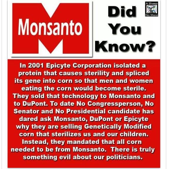 3rdEyeCrew's tweet image. It's called population control people... Only eat organic! #WakeUp #Monsanto