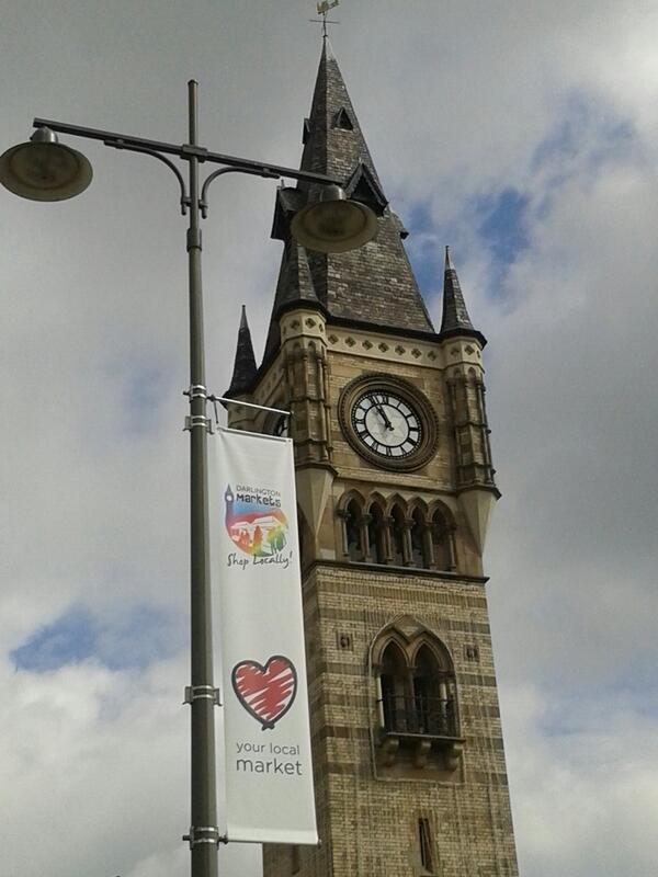 PeoplesMarkets's tweet photo. Have u seen the new #shoplocal #darlingtonmarkets banners #darlobizhour http://t.co/RvtYuVffEr
