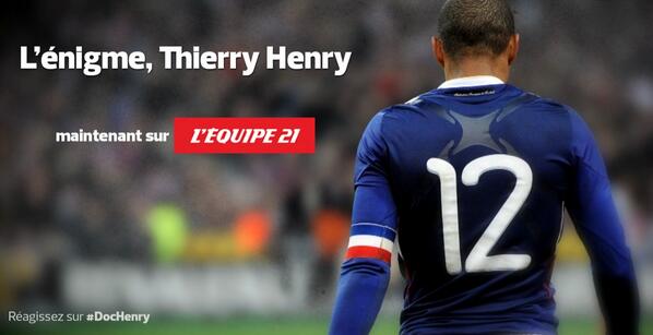 lachainelequipe's tweet photo. Maintenant sur la 21 :"L'énigme, @ThierryHenry".

Live streaming : http://t.co/KL44pyyM0R

Réagissez sur #DocHenry http://t.co/pUbvSYrXzy