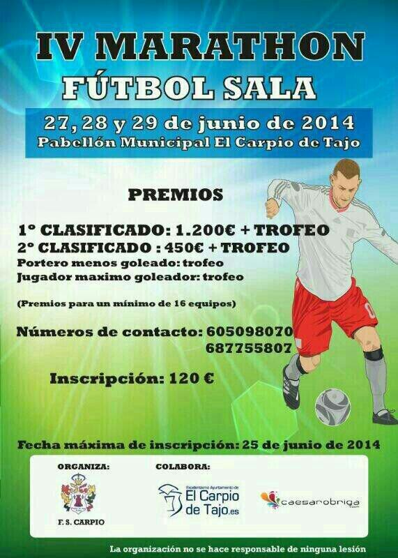IV Marató Info todotorneos.com/paginas/torneo… @barrafaparlafs <a href="/pinto_fs/">Futsal Pinto</a> <a href="/fselalamo/">Futbol Sala El Álamo</a> <a href="/NOMBELA_FS/">NOMBELA F.S.</a> <a href="/cdvillaverdefs/">CD VILLAVERDE FS</a> @villatobasfs