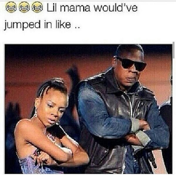 LetsGoCosplay's tweet photo. Lil Mama woulda jumped in to save Jay tho... #WhatJayZSaidToSolange http://t.co/70sBO3V9lL