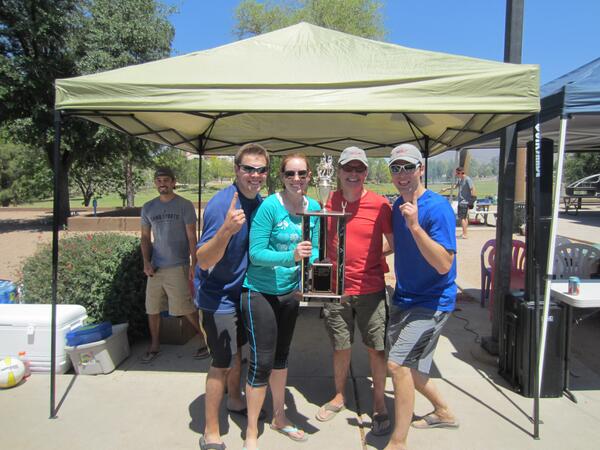MBJ at the AIA Volleyball Tournament Sat., May 3rd.  Posing with the 1st Place Trophy...that we didn't [WIN]!