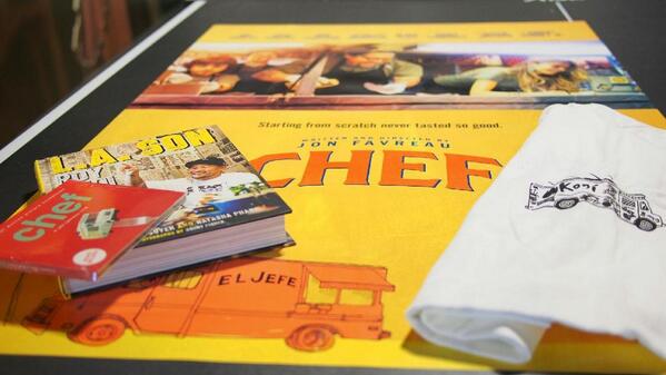 ChefTheFilm's tweet photo. We're giving away 4 #ChefMovie prize packs! RT and you could win:

•Soundtrack
•Poster
•T-shirt
•LA SON by Roy Choi http://t.co/bPLHD04MZK