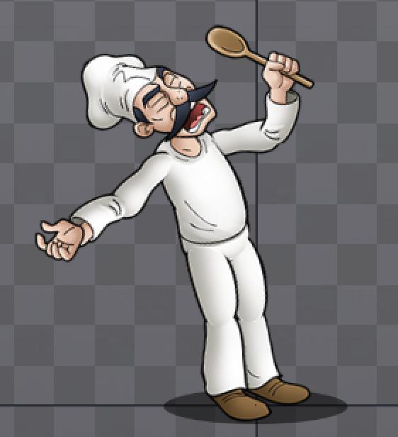 GameMadeStudio's tweet image. Angry Canteen Chef taking a hit! Animating with #Spine @EsotericSoft New update coming soon to #MLW #indiegamedev