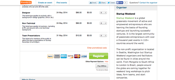 Register and Pay Offline! Go to startupweekendtt.eventbrite.com -> "Show other payment options" below the Register Button