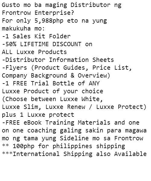 FrontrowPower's tweet image. Gusto mo ba maging Distributor ng Frontrow Enterprise?