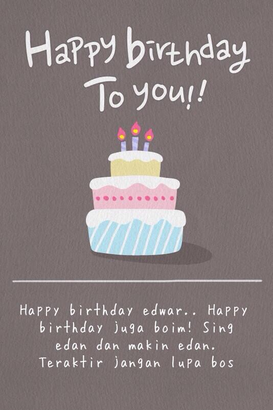 Benget siah make gambar kue wkwkwk "<a href="/FiqriBoim/">BOIM</a>: Happy birthday <a href="/edwarhrdiansyah/">Edwar herdiansyah</a> :))) "