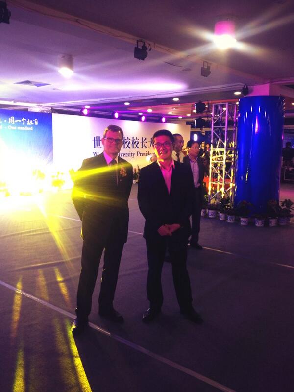 BF_Group's tweet image. Peter Martin and Hon Lam prepare for the launch of the International programmes at Blue Tassel