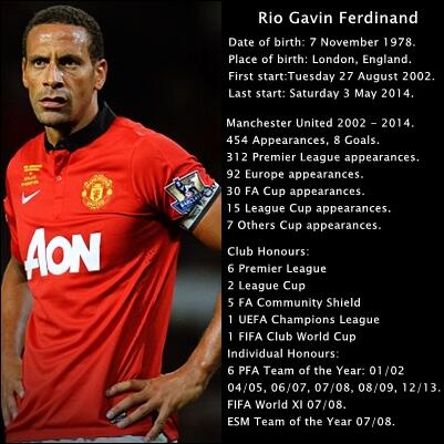12 years of <a href="/rioferdy5/">Rio Ferdinand</a> Manchester United career. One of club greatest #Legend #ThankYouRio