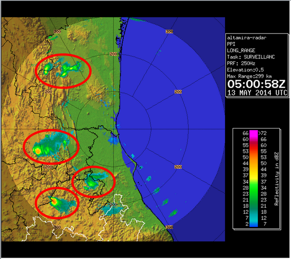 conagua_clima's tweet photo. Imagen de radar de las 00:00 h, muestra zonas de lluvia en Nuevo León, San Luis Potosí, Hidalgo, Veracruz y Puebla. http://t.co/pXdpH1i7nb