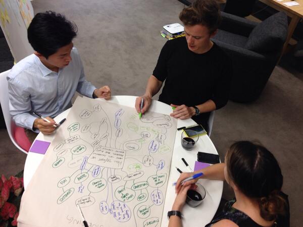 Janni_Trinh's tweet photo. Great session tonight @HCD IDEO course - next step customer experience map and prototyping!!! http://t.co/W4BHZ7kBvK
