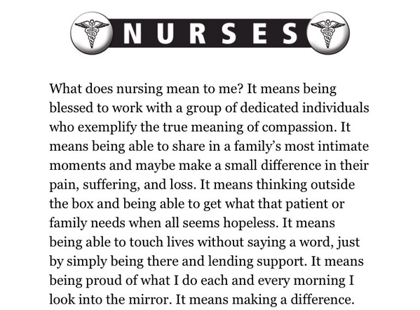 what nursing means to me