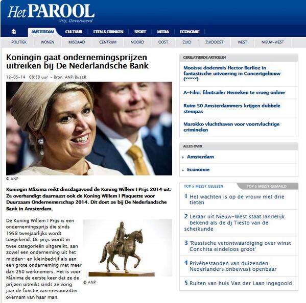 kw1prijs's tweet photo. Vanavond reikt Hare Majesteit Koningin Máxima de Koning Willem I Prijs en Plaquette 2014 uit! http://t.co/VLRTThjKJl