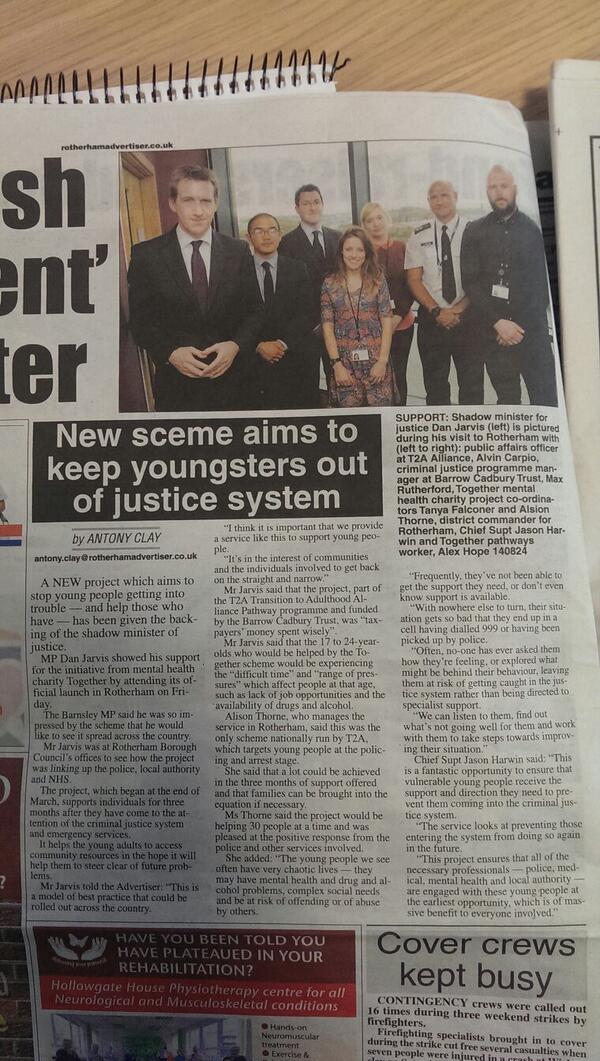 AlexHope9's tweet image. #PathwaysProject #RotherhamAdvertiser Article about the project and the visit of Dan Jarvis.