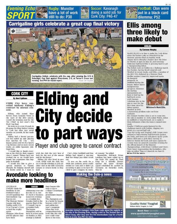 echolivecork's tweet photo. Elding and Cork City FC agree to cancel contract and to part ways.
See today's @CorkEveningEcho http://t.co/V2KJUNE8XQ
