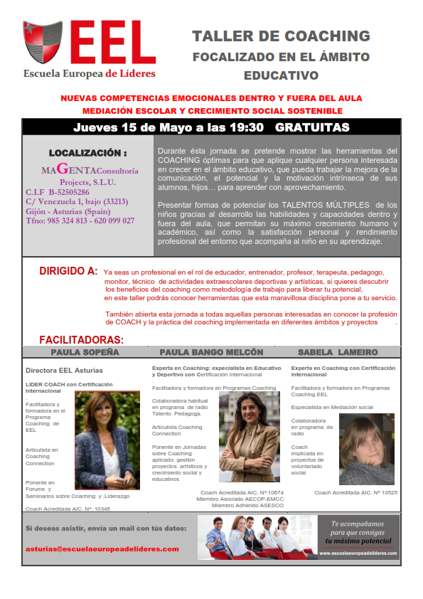 MagentaCons's tweet photo. Este jueves tendrá lugar el taller gratuito "Nuevas competencias emocionales dentro y fuera del aula" con @EELideres http://t.co/gnRRPgwCGx