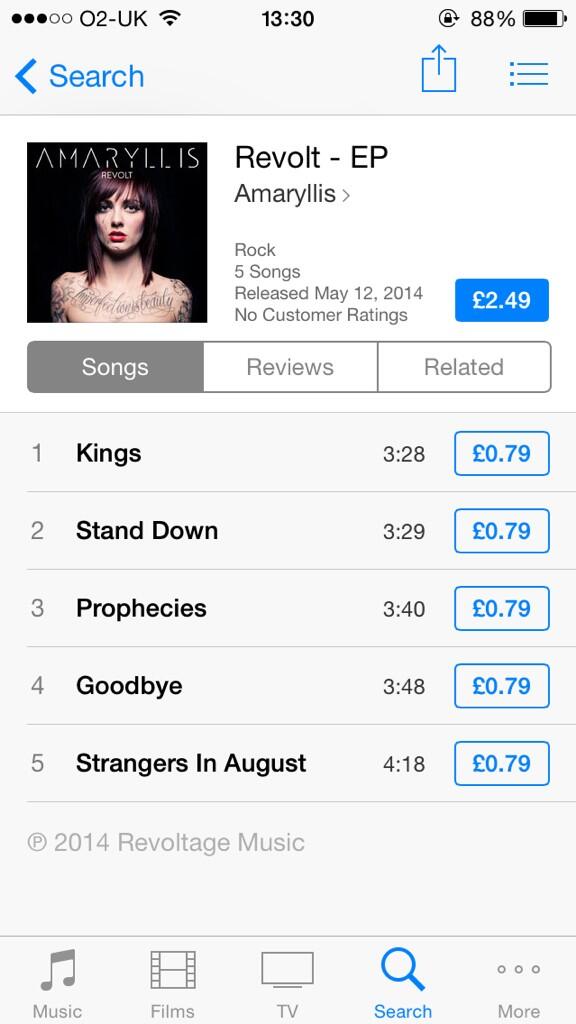 RT <a href="/AmaryllisUK/">Amaryllis</a>: 'REVOLT' IS NOW AVAILABLE ON iTunes!