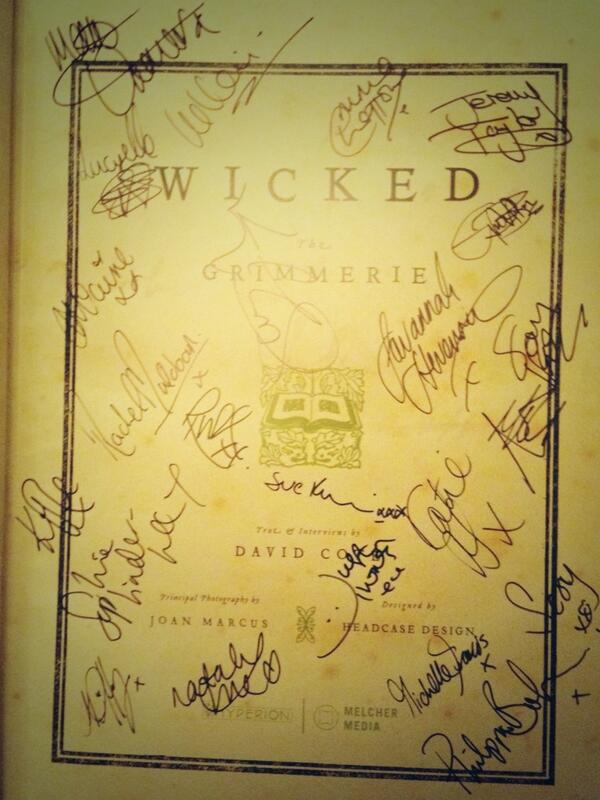 ALittleNightofM's tweet photo. A huge thank you to the cast of @WickedUK for our signed Grimmerie for the raffle! http://t.co/y72xTx1Dqo