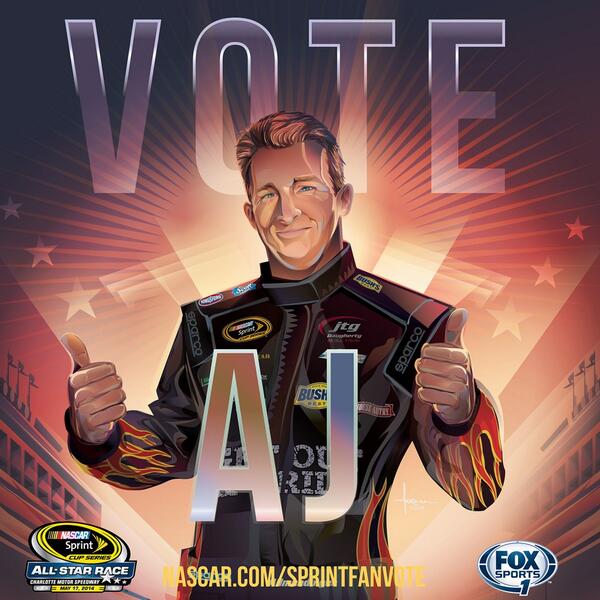 HYAKMotorsports's tweet photo. “@TheMikeBagley: If @AJDinger gets the Sprint Fan Vote he’ll do the worm on the intro stage #Wormitup @SiriusXMNASCAR http://t.co/7wQBZ84w84