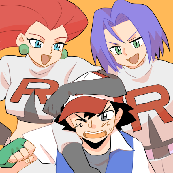 サトシとムサシとコジロウだったので！！ #ポケモントレーナー版深夜の