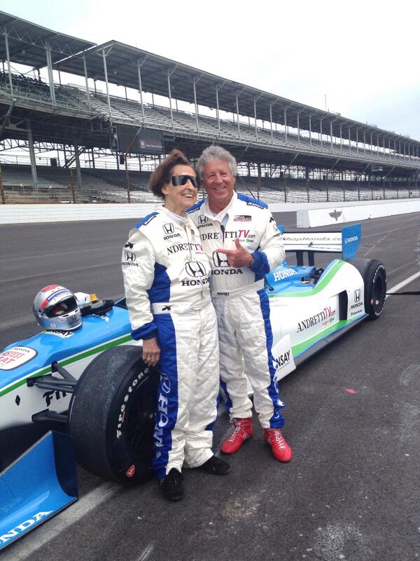 MarioAndretti's tweet image. I just gave 102-year-old Edith a ride in the 2-seater around Indianapolis Motor Speedway.