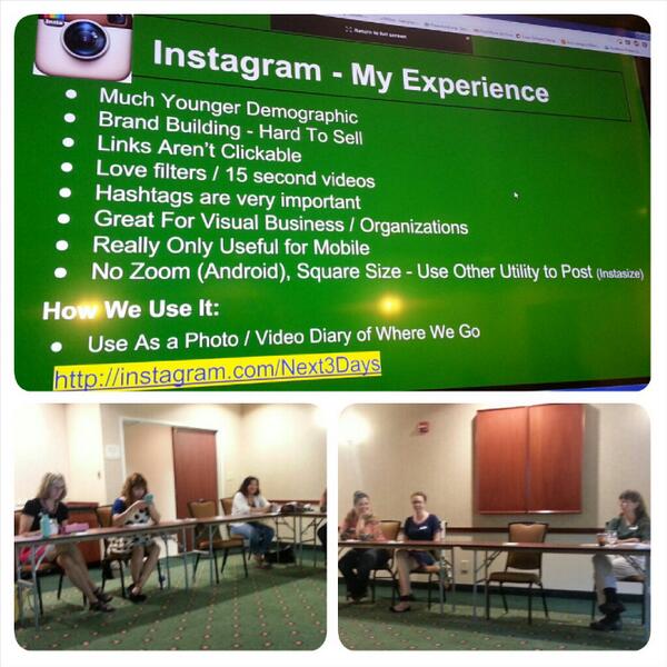 Fun times leading South Main Merchants (<a href="/SoMaBlacksburg/">So Main BlacksburgVA</a>) Social Media Workshop <a href="/CourtyardBburg/">CourtyardBburg</a> today. Great group!