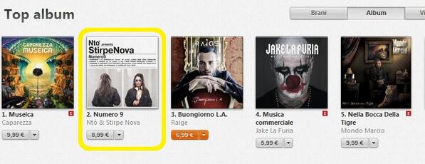 stest12111's tweet photo. @NTOFFICIAL_S9 e #StirpeNova debuttano al #2 di @iTunesMusic! https://t.co/Pm0693nho0 http://t.co/7EeLlhPpQz