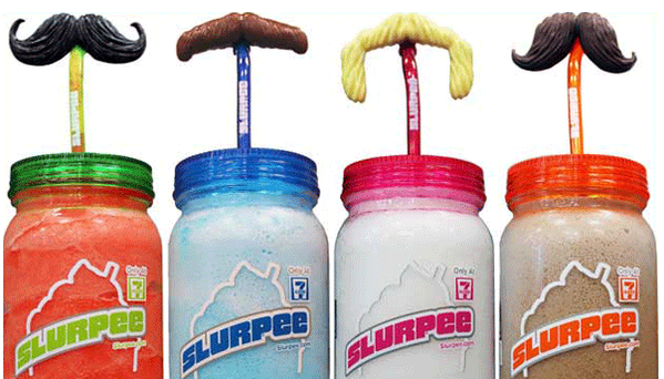 darrenrovell's tweet photo. 7-Eleven selling mustache Slurpee straws for 99 cents http://t.co/vjlmQzIO36