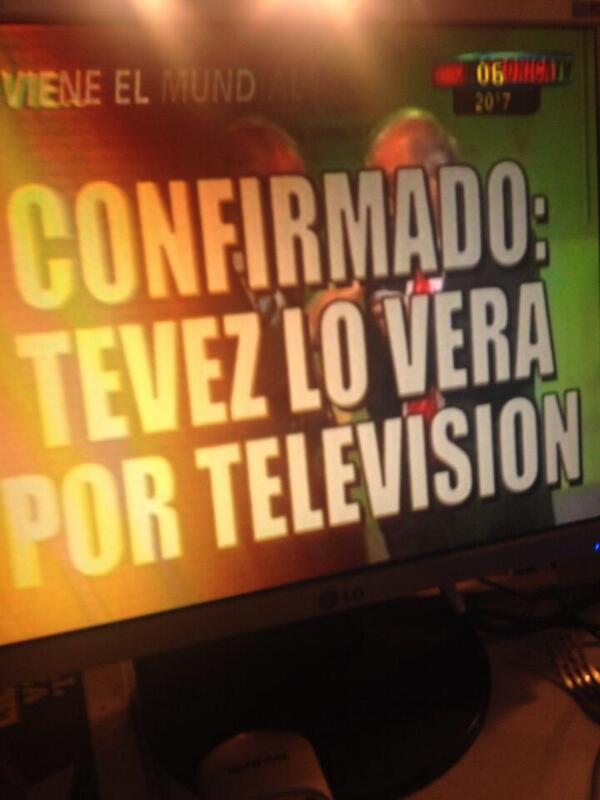 JuanG_Arango's tweet photo. The headline from Argentina...  "CONFIRMED: Tevez will watch World Cup on TV"... [@pablordenis] http://t.co/gfjnU6gWBP