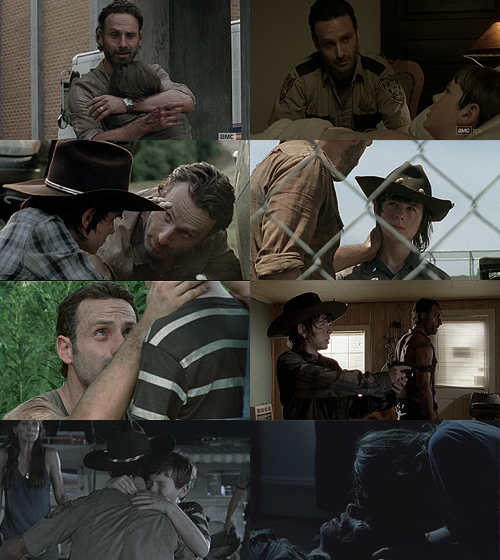 grimescest's tweet photo. I can't wait to see how Rick and Carl's relationship develops in season 5. http://t.co/o2VUDG19lw