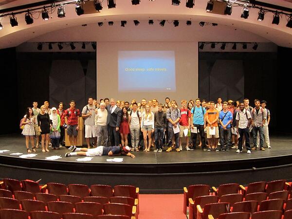 NTSB's tweet image. Member Rosekind w/ Father of Sleep Medicine Dr. Dement &amp;amp; @Stanford coeds at Sleep &amp;amp; Dreams class.