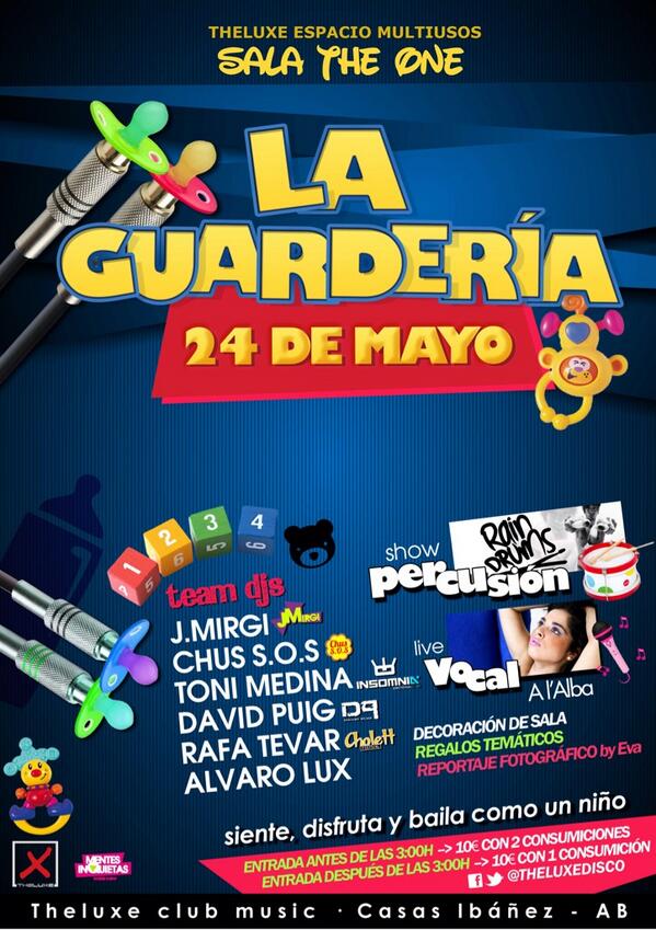 Theluxedisco's tweet photo. Entra aquí y descubre el cartel completo y toda la información!!
 https://t.co/bGvuI7QijB 

#LaGuarderia http://t.co/vZVZ173I1L