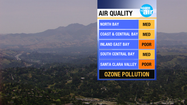 MikeNiccoWX's tweet image. #bayarea air quality is worse than 24-hours ago. Poorest air over Hayward &amp;amp; Concord now. #sparetheair
