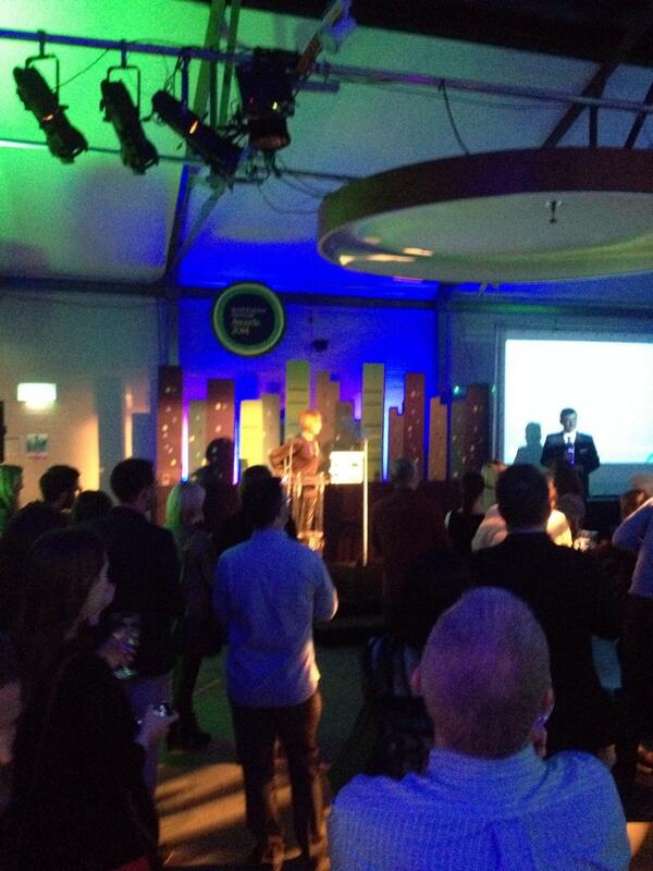 Guardian small business awards with Mary on the open mic. Limited blue material so far @maryportas #sbaawards