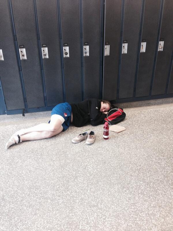 A sleeping Louis-Riel student in it's natural habitat #louisrielprobs